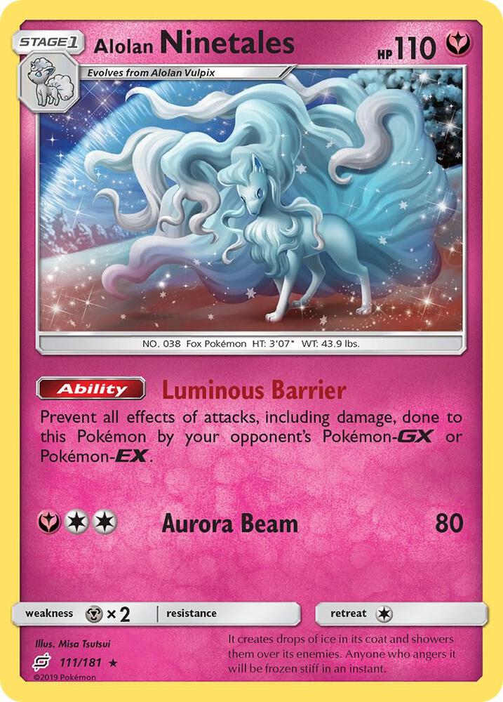 Alolan Ninetales 111/181 card from SM - Team Up
