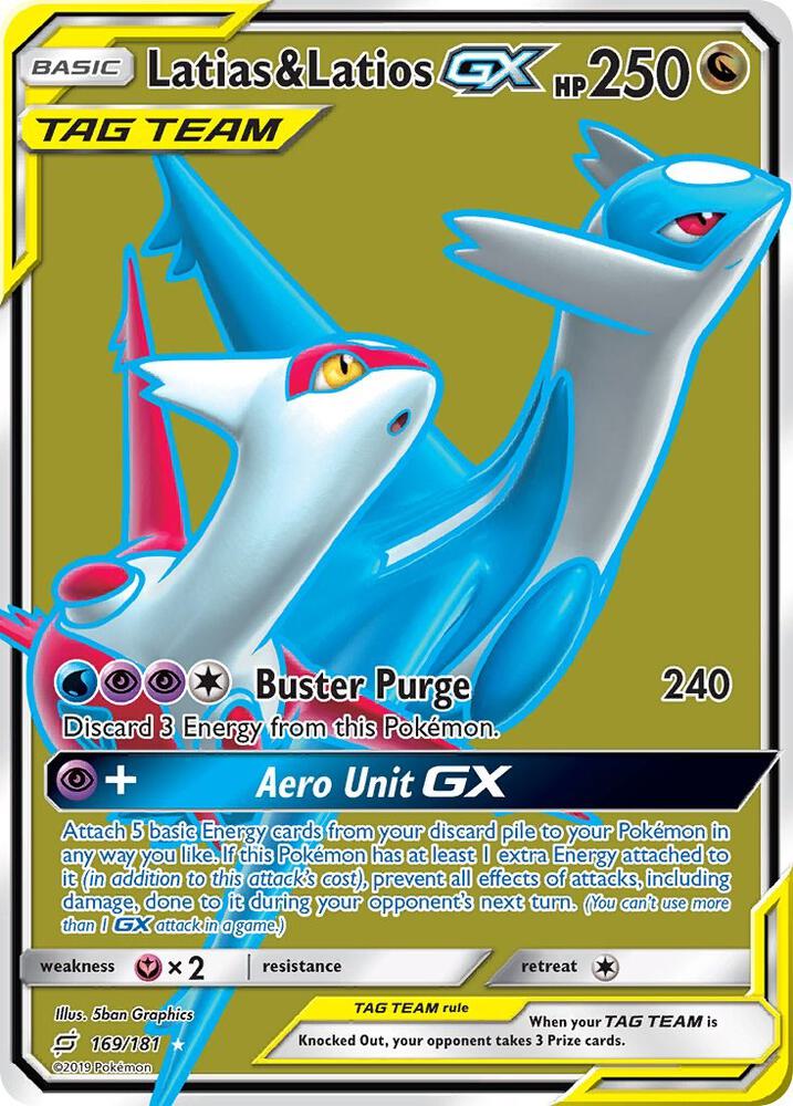 Latias & Latios GX (Full Art) 169/181 card from SM - Team Up