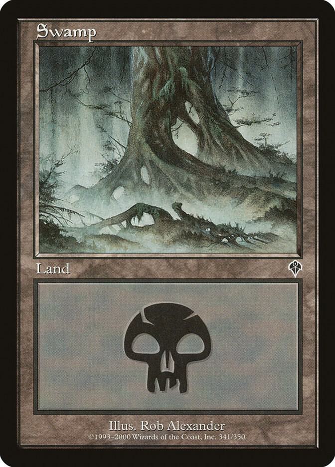Swamp 341 card from Invasion