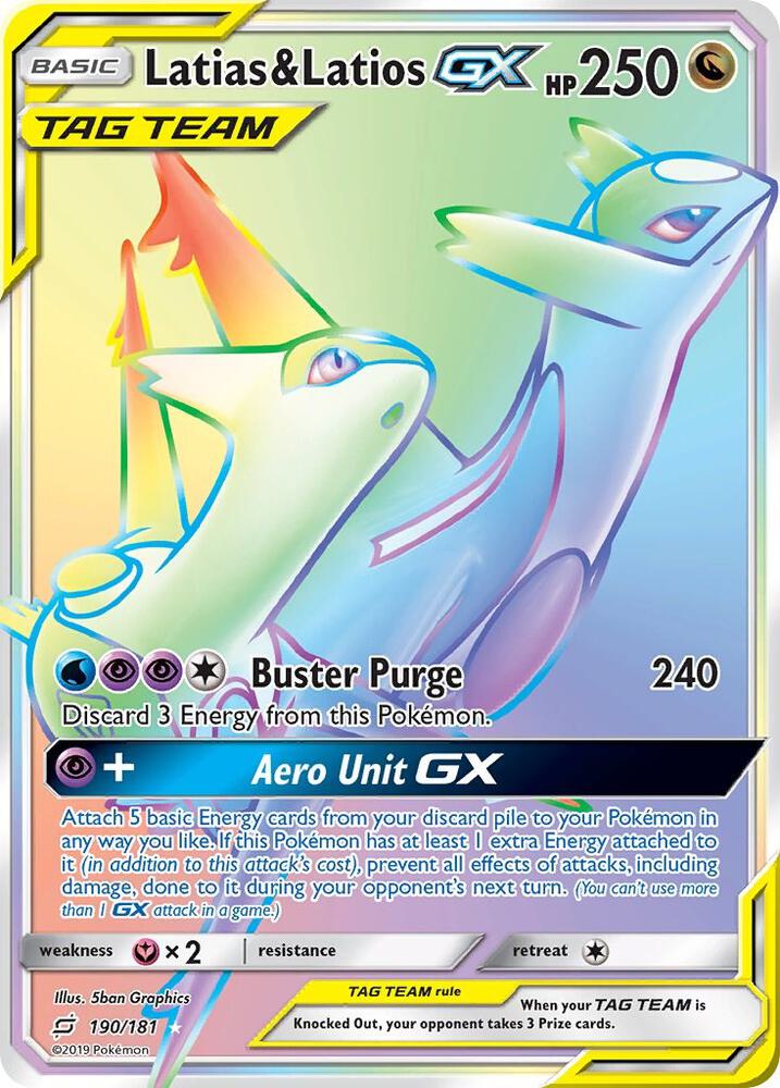Latias & Latios GX (Secret) 190/181 card from SM - Team Up