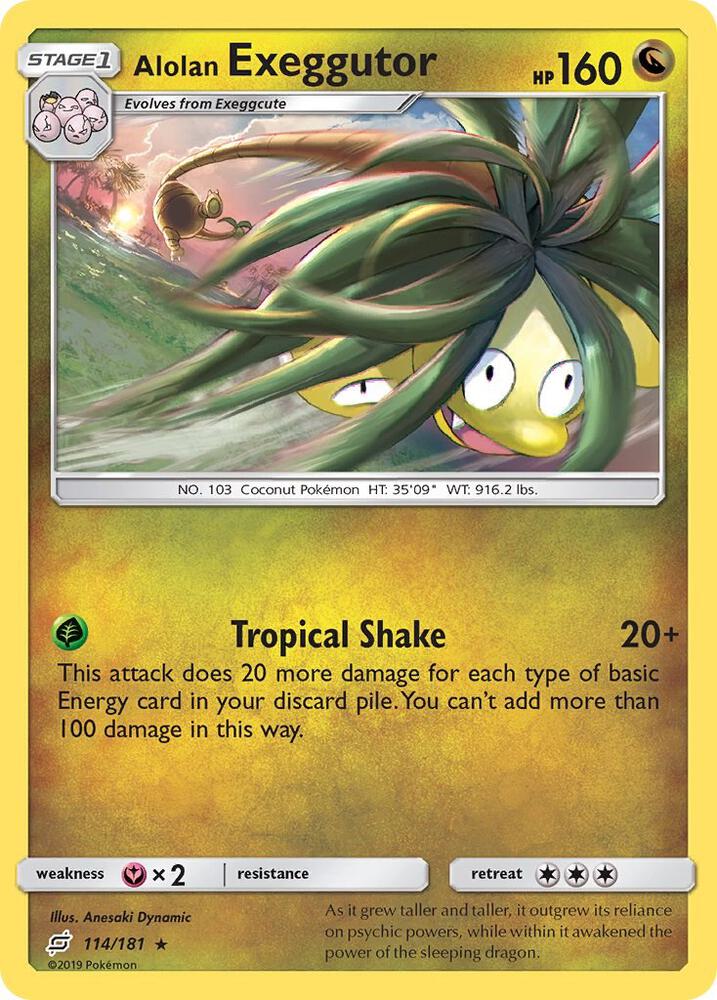 Alolan Exeggutor (114) 114/181 card from SM - Team Up