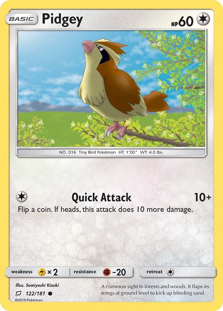 Pidgey (122) 122/181 card from SM - Team Up