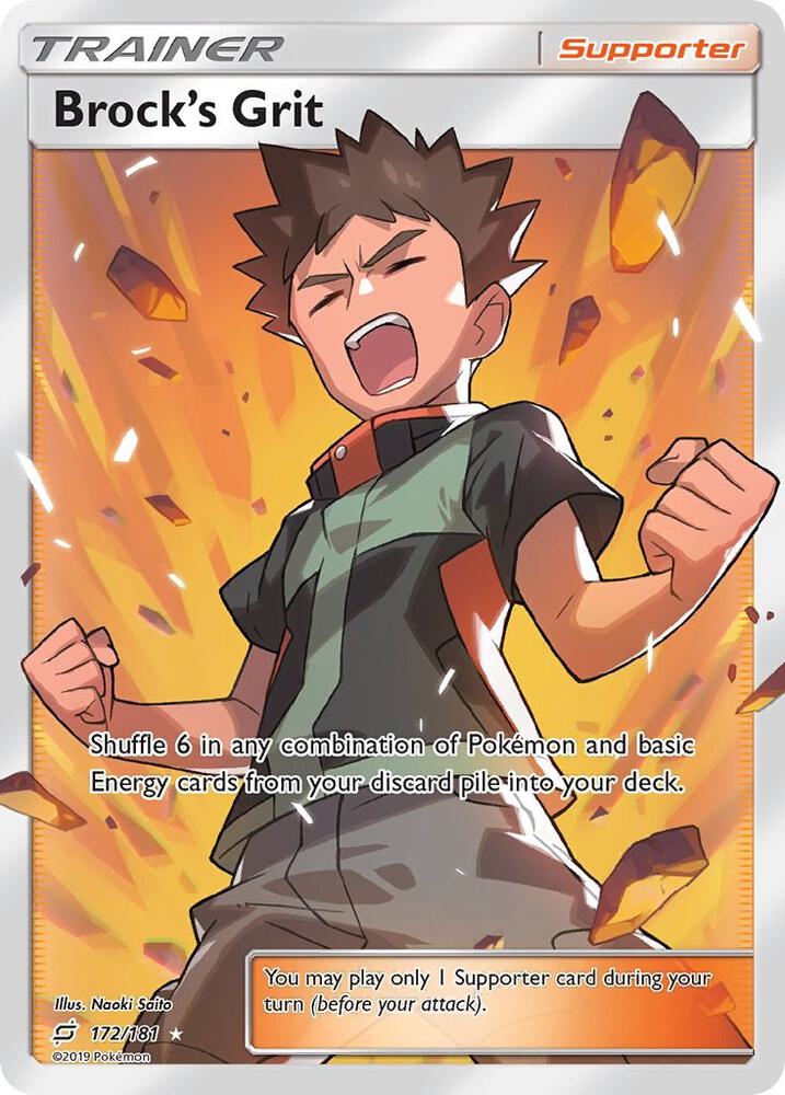 Brock's Grit (Full Art) 172/181 card from SM - Team Up