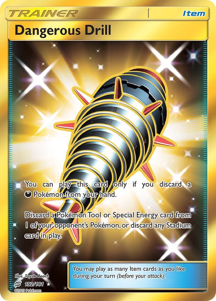 Dangerous Drill (Secret) 192/181 card from SM - Team Up