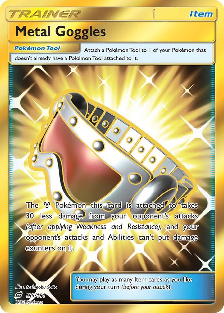 Metal Goggles (Secret) 195/181 card from SM - Team Up