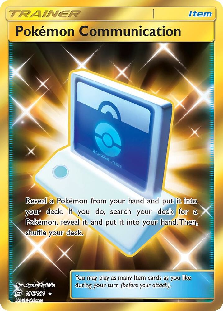 Pokemon Communication (Secret) 196/181 card from SM - Team Up