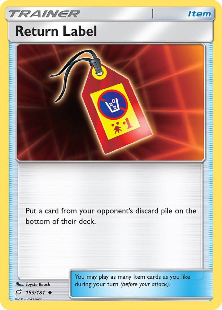 Return Label 153/181 card from SM - Team Up