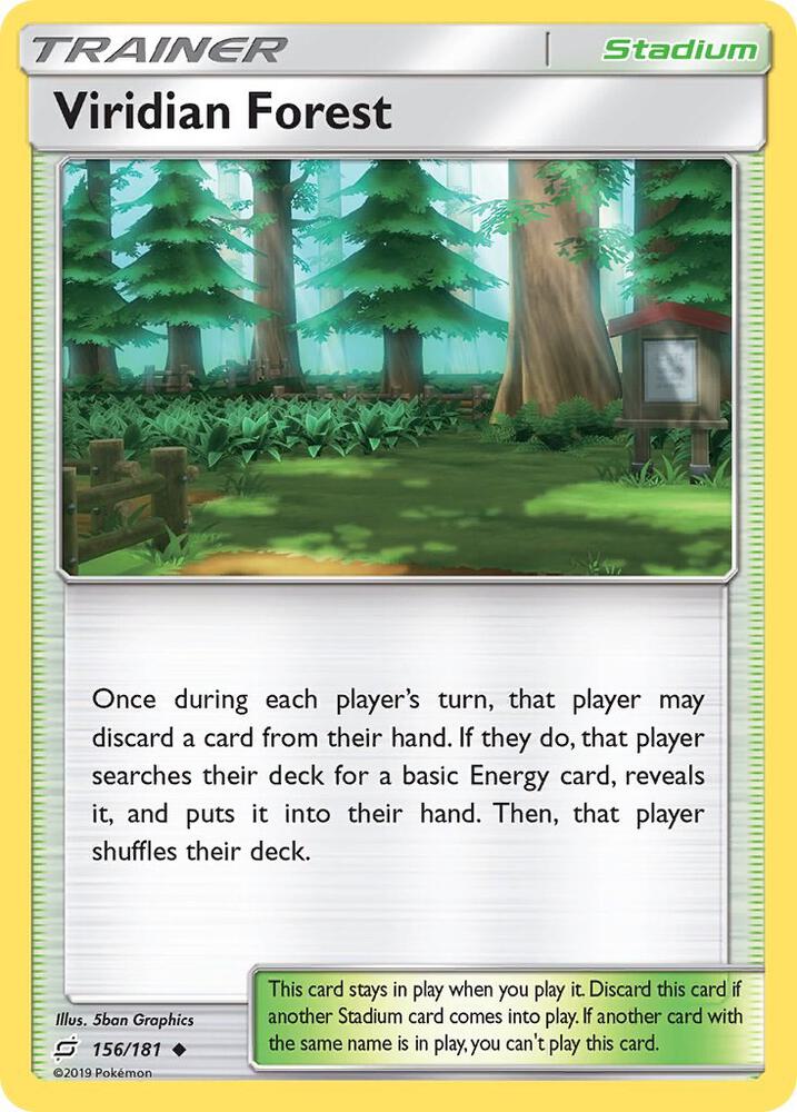 Viridian Forest 156/181 card from SM - Team Up