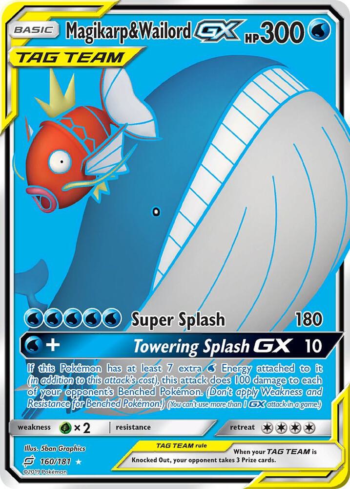 Magikarp & Wailord GX (Full Art) 160/181 card from SM - Team Up