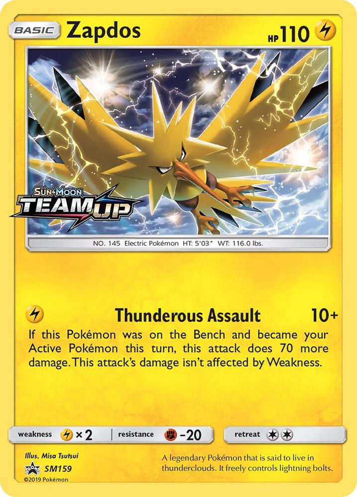 Zapdos (Prerelease) SM159 card from SM Promos