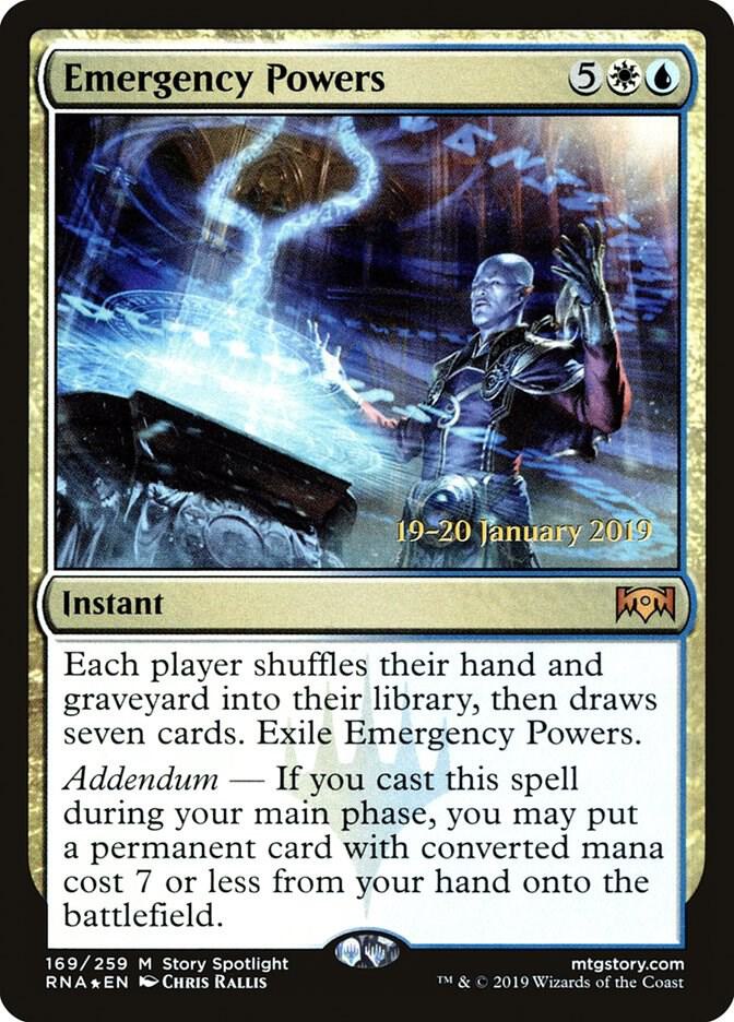Emergency Powers 169 card from Prerelease Cards