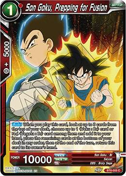 Son Goku, Prepping for Fusion BT6-005 card from Destroyer Kings
