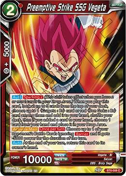 Preemptive Strike SSG Vegeta BT6-008 card from Destroyer Kings