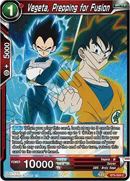 Vegeta, Prepping for Fusion BT6-009 card from Destroyer Kings