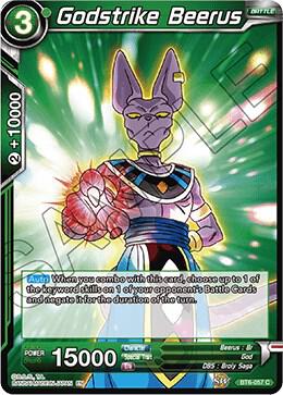 Godstrike Beerus BT6-057 card from Destroyer Kings