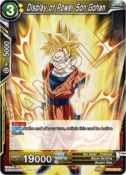 Display of Power Son Gohan BT6-083 card from Destroyer Kings