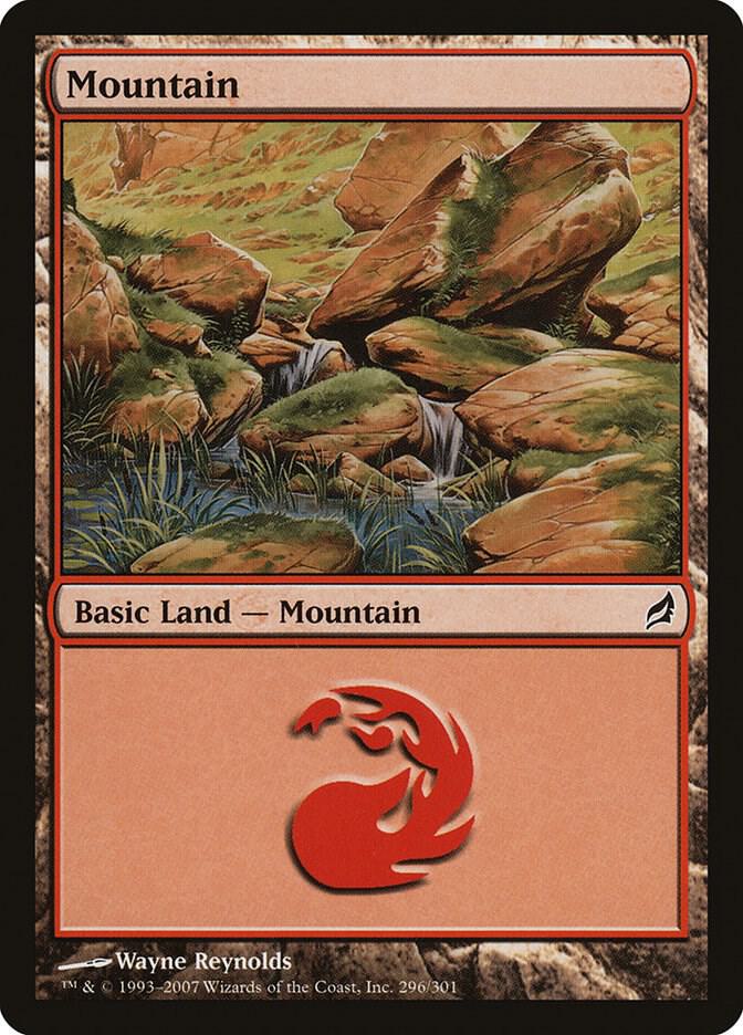 Mountain 296 card from Lorwyn