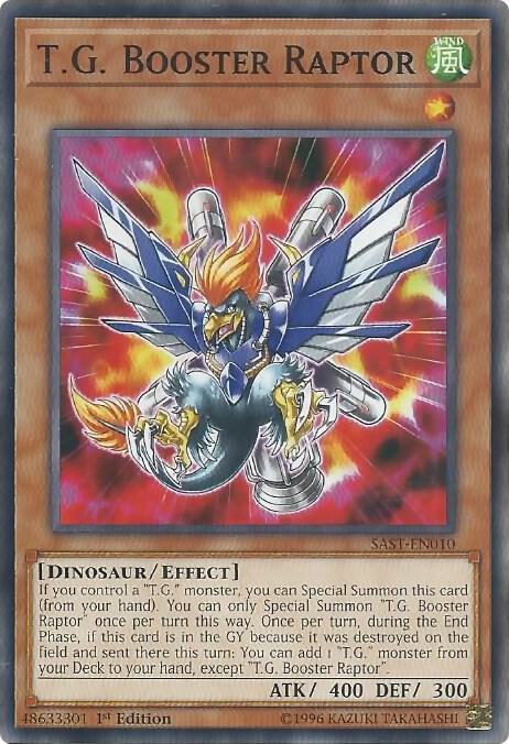 T.G. Booster Raptor SAST-EN010 card from Savage Strike