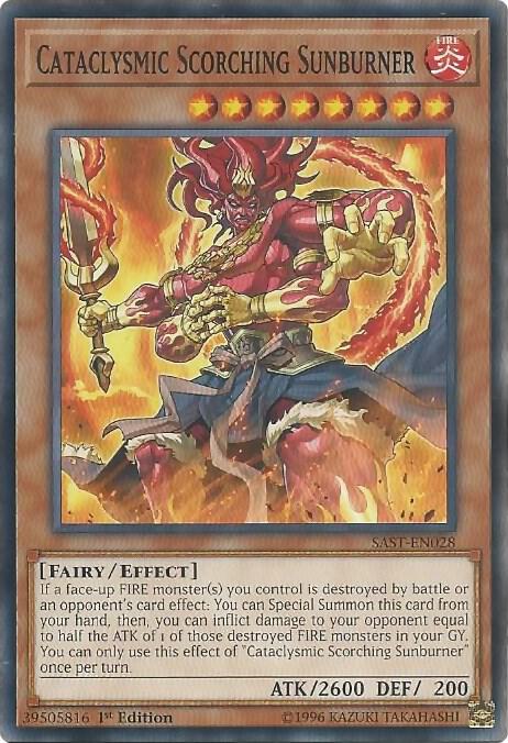 Cataclysmic Scorching Sunburner SAST-EN028 card from Savage Strike