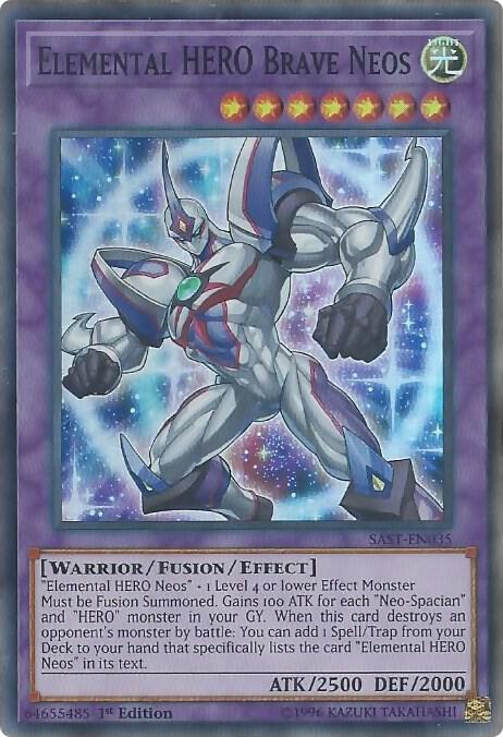 Elemental HERO Brave Neos SAST-EN035 card from Savage Strike
