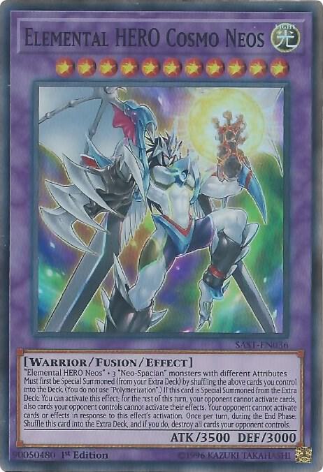Elemental HERO Cosmo Neos SAST-EN036 card from Savage Strike