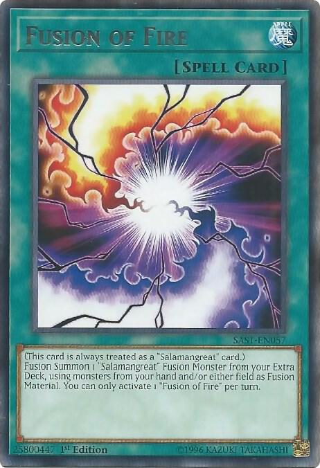 Fusion of Fire SAST-EN057 card from Savage Strike