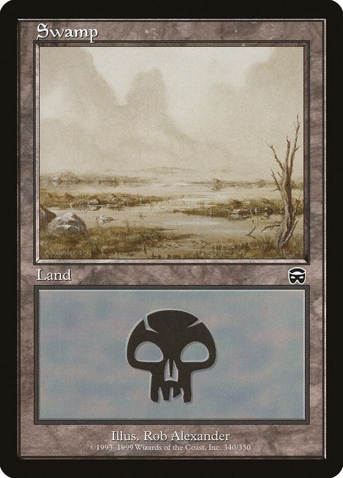 Swamp 340 card from Mercadian Masques