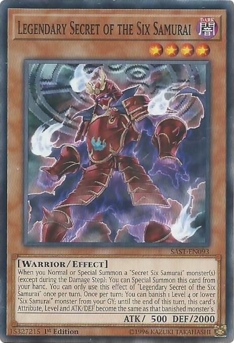 Legendary Secret of the Six Samurai SAST-EN093 card from Savage Strike