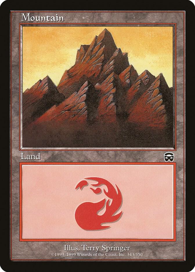 Mountain 343 card from Mercadian Masques