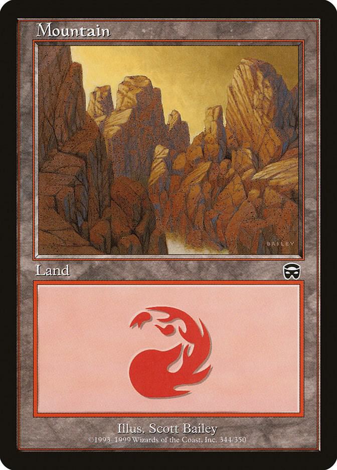 Mountain 344 card from Mercadian Masques