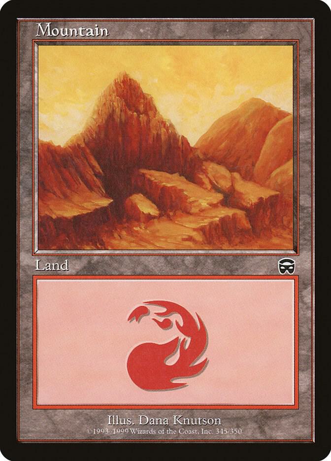 Mountain 345 card from Mercadian Masques