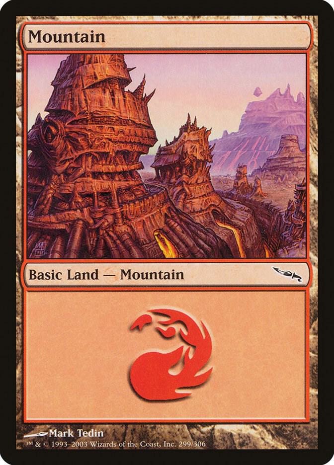 Mountain 299 card from Mirrodin
