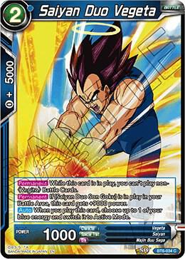 Saiyan Duo Vegeta BT6-034 card from Destroyer Kings