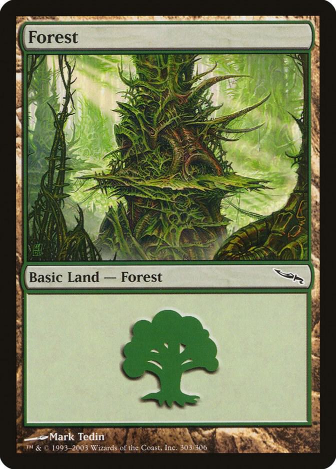 Forest 303 card from Mirrodin
