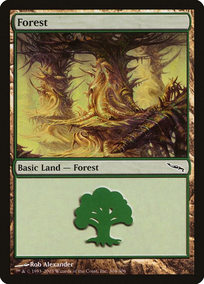 Forest 304 card from Mirrodin