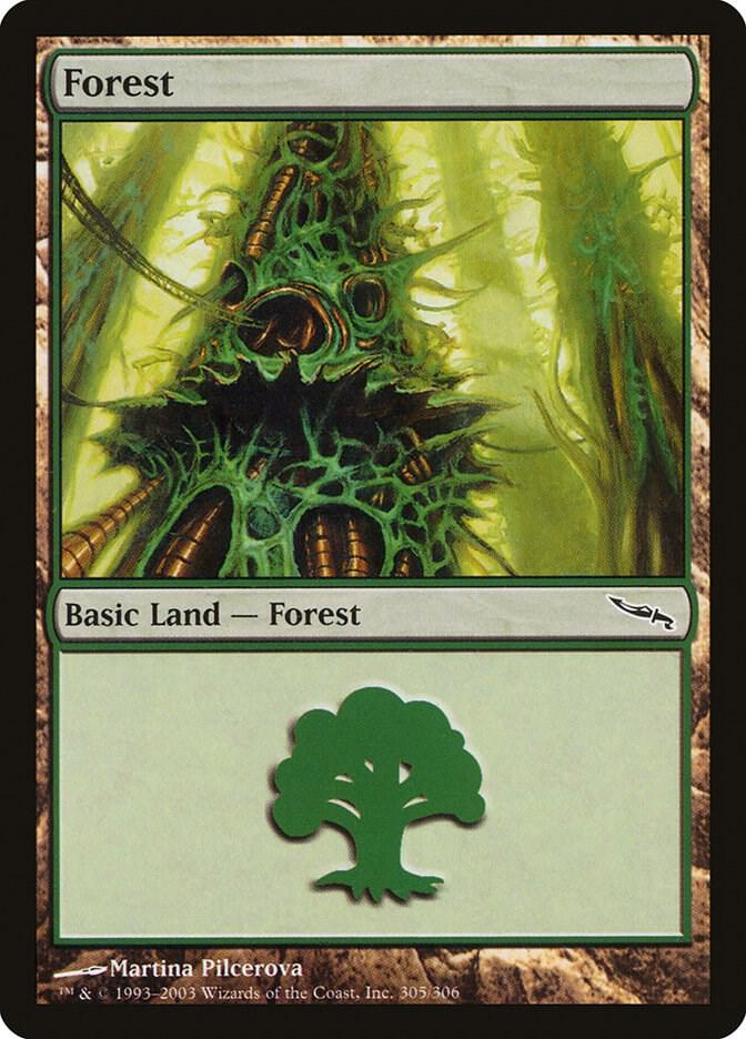 Forest 305 card from Mirrodin