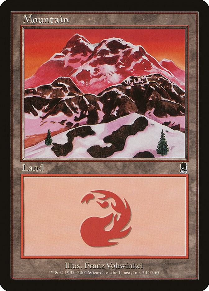 Mountain 344 card from Odyssey