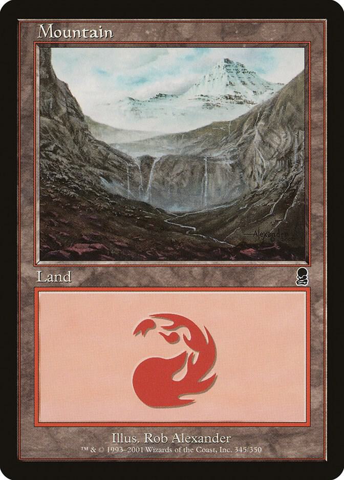 Mountain 345 card from Odyssey