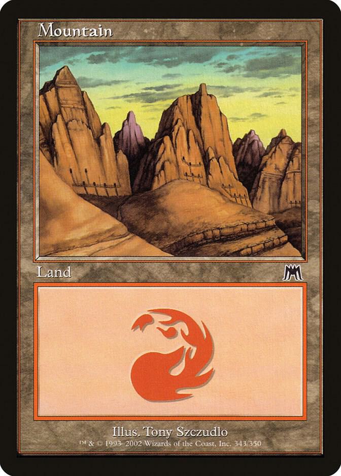 Mountain 343 card from Onslaught