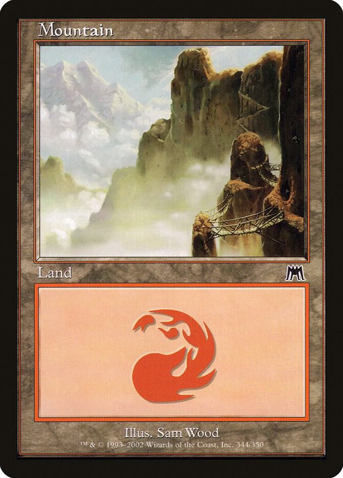 Mountain 344 card from Onslaught