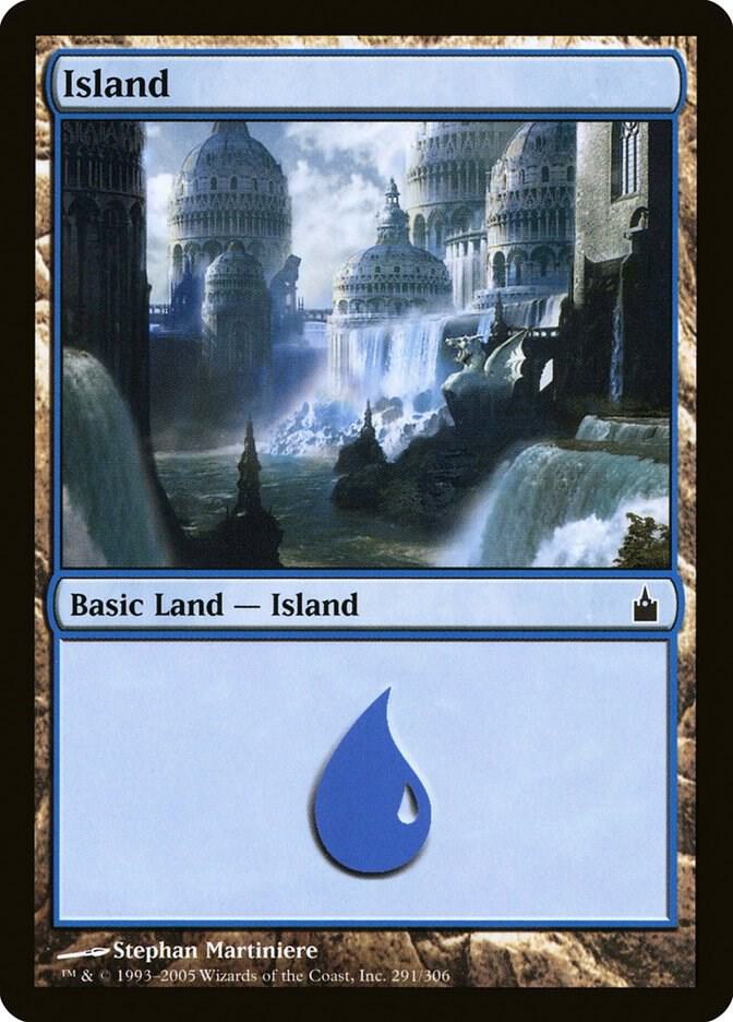 Island 291 card from Ravnica: City of Guilds