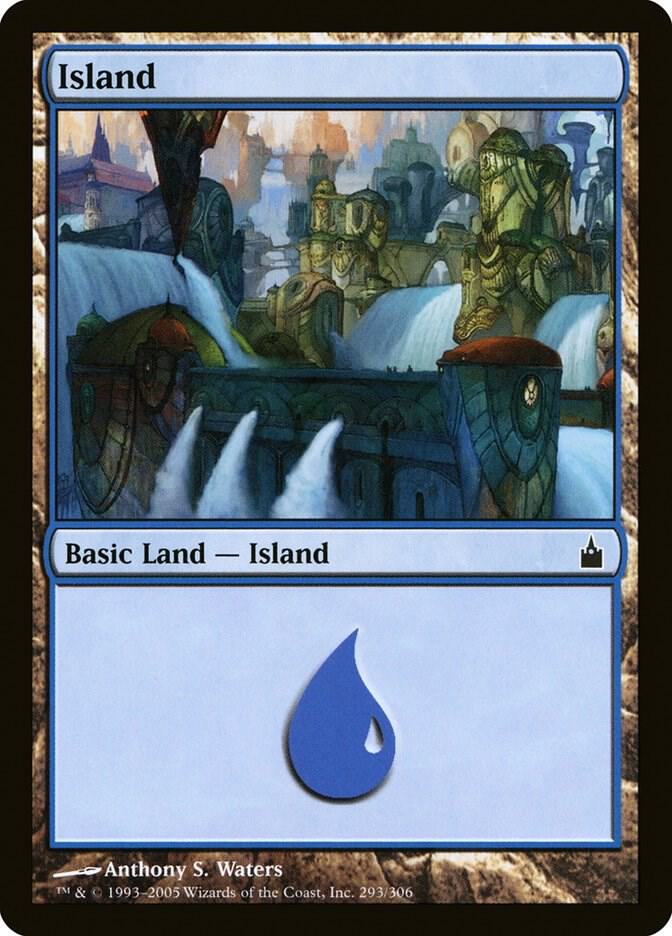 Island 293 card from Ravnica: City of Guilds