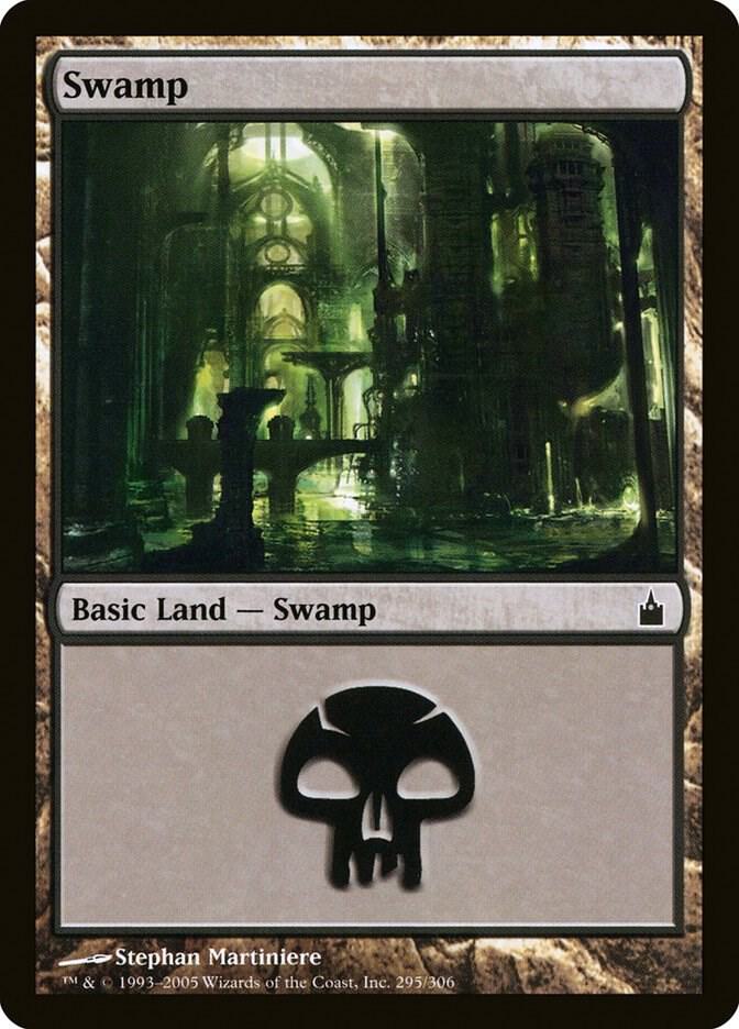 Swamp 295 card from Ravnica: City of Guilds