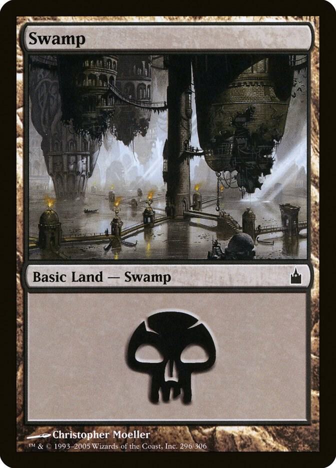 Swamp 296 card from Ravnica: City of Guilds