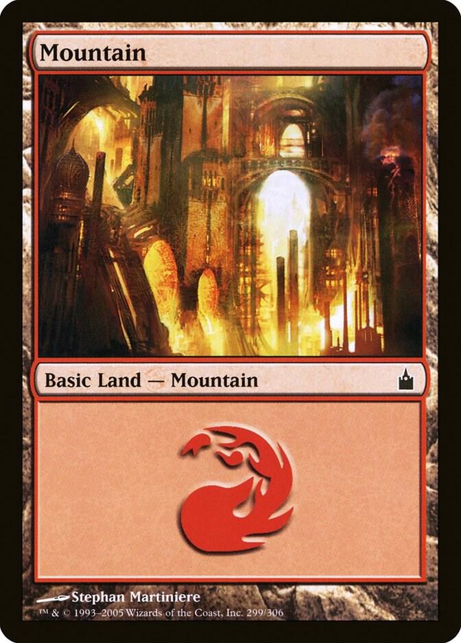Mountain 299 card from Ravnica: City of Guilds