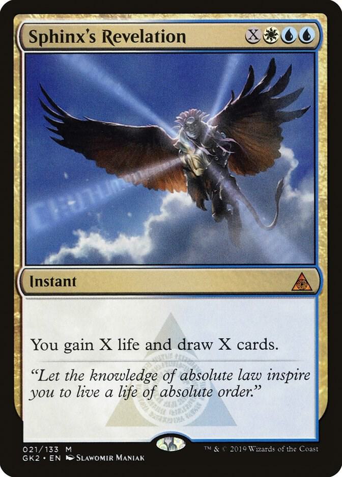 Sphinx's Revelation 21 card from Ravnica Allegiance: Guild Kits