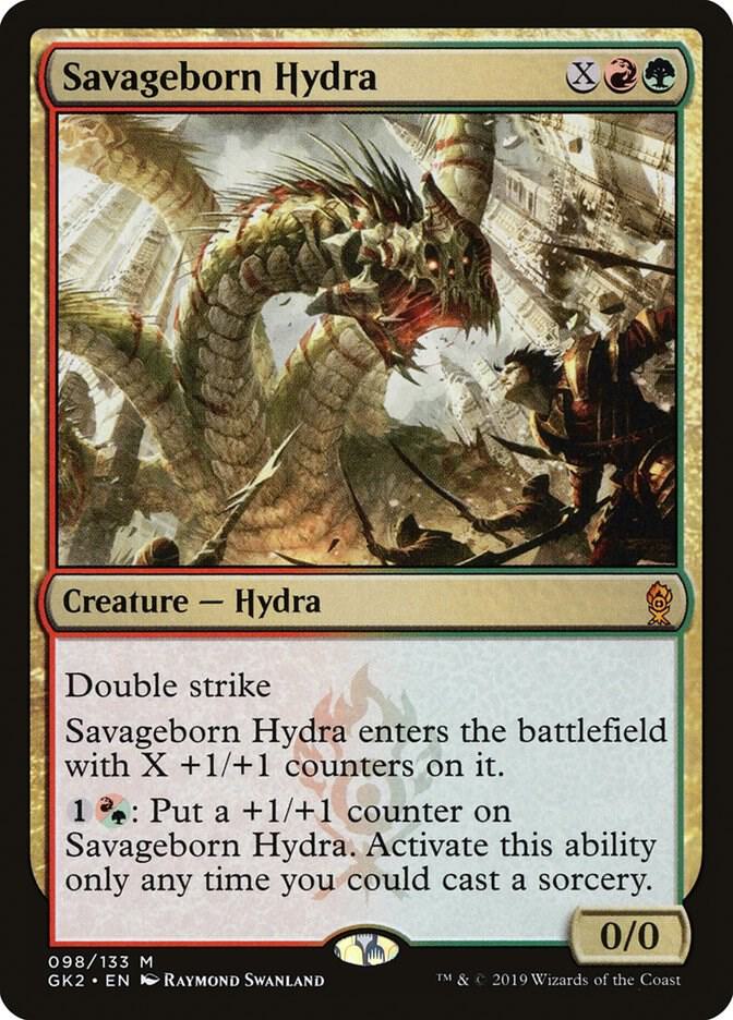 Savageborn Hydra 98 card from Ravnica Allegiance: Guild Kits