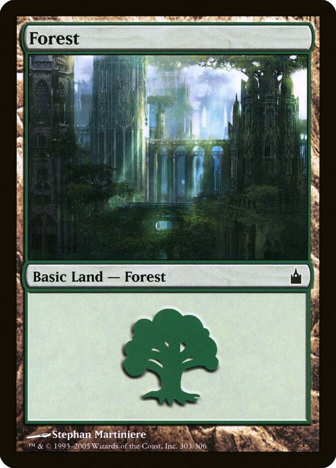 Forest 303 card from Ravnica: City of Guilds