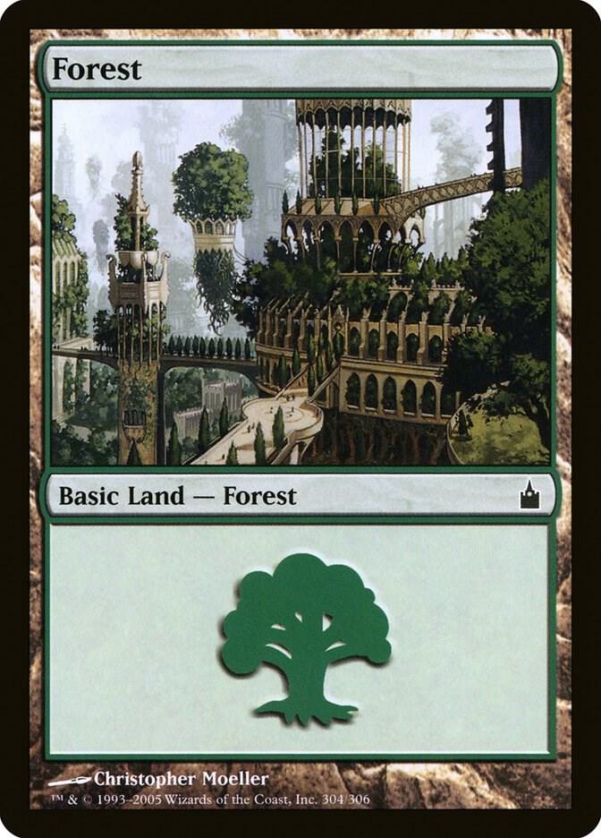 Forest 304 card from Ravnica: City of Guilds