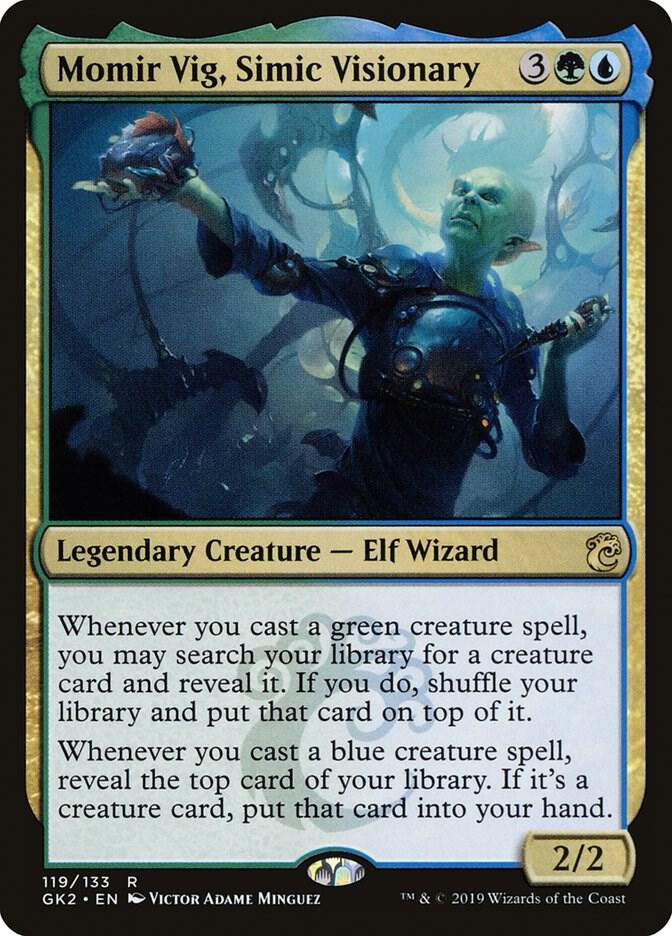 Momir Vig, Simic Visionary 119 card from Ravnica Allegiance: Guild Kits